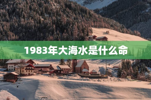 1983年大海水是什么命