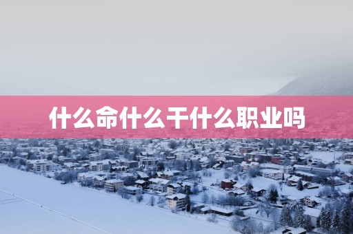 什么命什么干什么职业吗