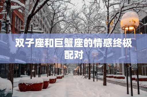 双子座和巨蟹座的情感终极配对