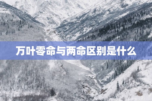 万叶零命与两命区别是什么