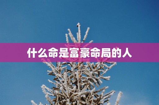 什么命是富豪命局的人