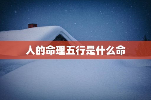 人的命理五行是什么命