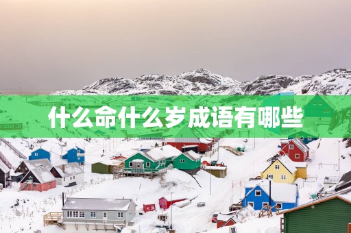 什么命什么岁成语有哪些