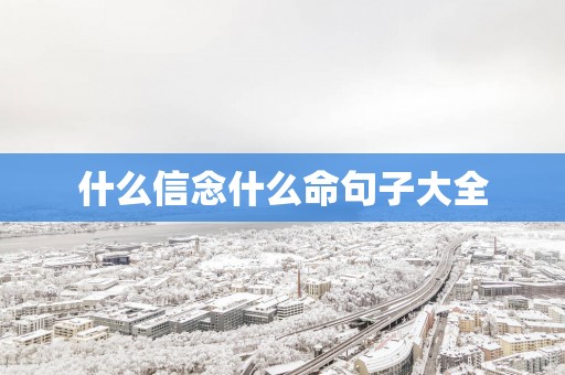 什么信念什么命句子大全