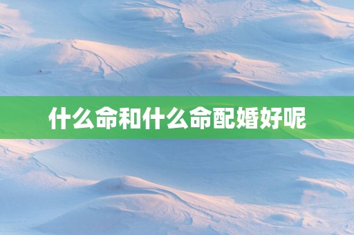 什么命和什么命配婚好呢