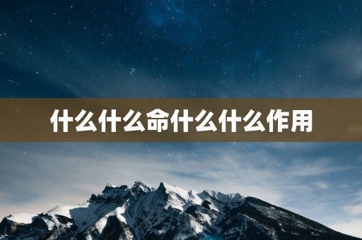什么什么命什么什么作用