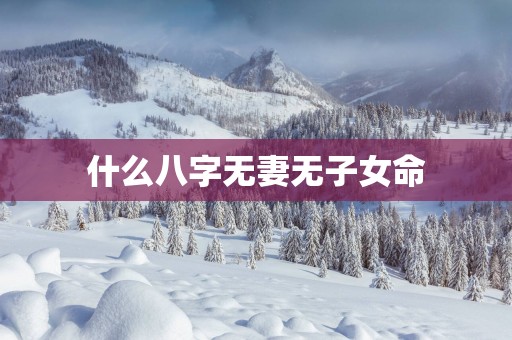 什么八字无妻无子女命