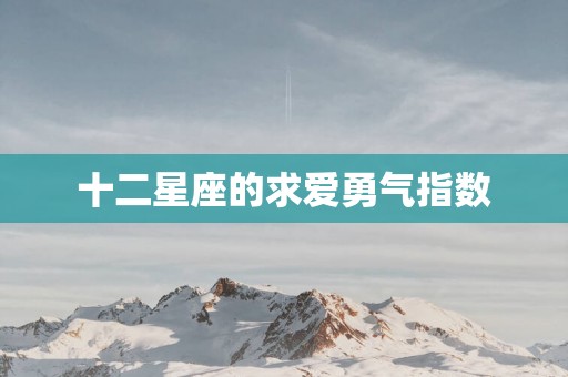 十二星座的求爱勇气指数