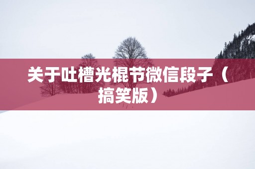 关于吐槽光棍节微信段子（搞笑版）