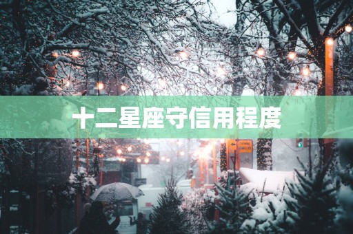 十二星座守信用程度