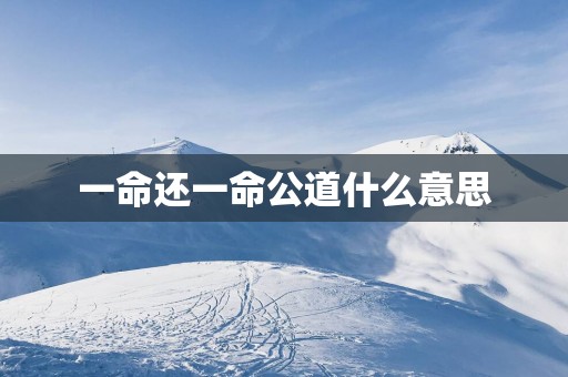 一命还一命公道什么意思