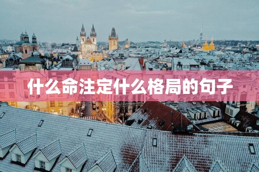 什么命注定什么格局的句子