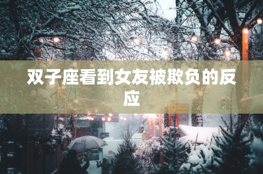 双子座看到女友被欺负的反应