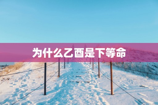 为什么乙酉是下等命