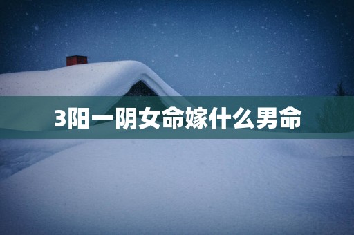 3阳一阴女命嫁什么男命