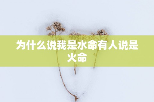 为什么说我是水命有人说是火命