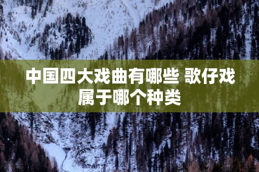 中国四大戏曲有哪些 歌仔戏属于哪个种类