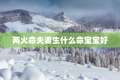 两火命夫妻生什么命宝宝好
