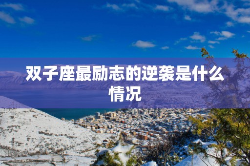 双子座最励志的逆袭是什么情况