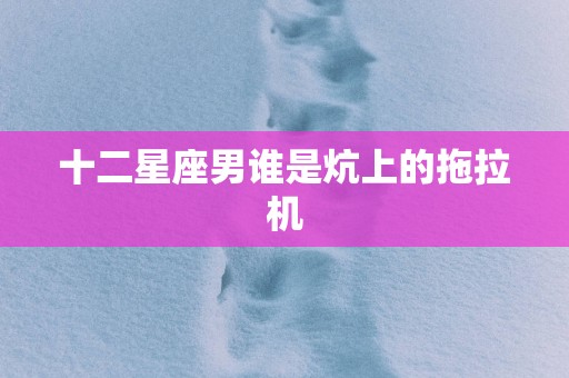 十二星座男谁是炕上的拖拉机