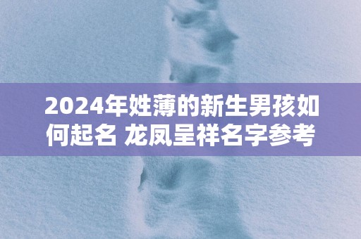 2025年姓薄的新生男孩如何起名 龙凤呈祥名字参考
