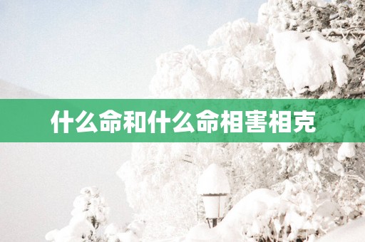 什么命和什么命相害相克