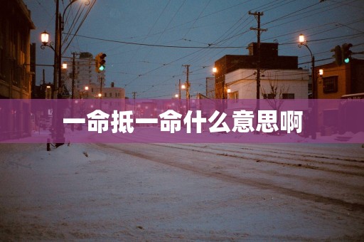 一命抵一命什么意思啊