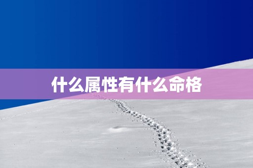 什么属性有什么命格