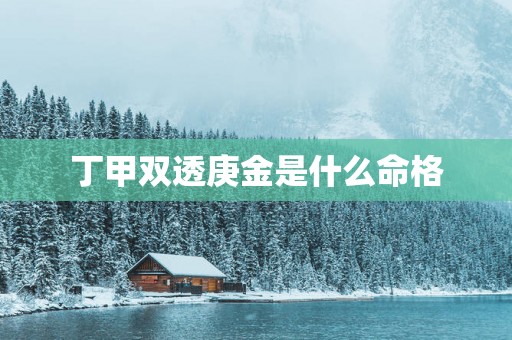 丁甲双透庚金是什么命格