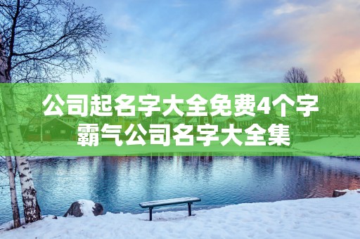 公司起名字大全免费4个字 霸气公司名字大全集