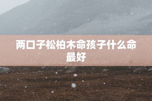 两口子松柏木命孩子什么命最好