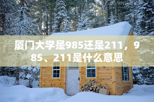 厦门大学是985还是211，985、211是什么意思