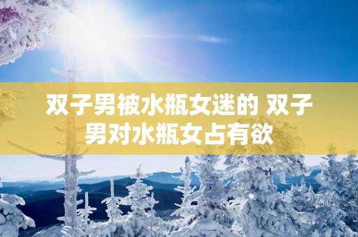 双子男被水瓶女迷的 双子男对水瓶女占有欲