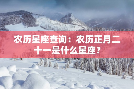 农历星座查询：农历正月二十一是什么星座？