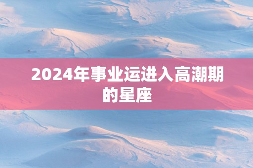 2025年事业运进入高潮期的星座