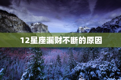 12星座漏财不断的原因