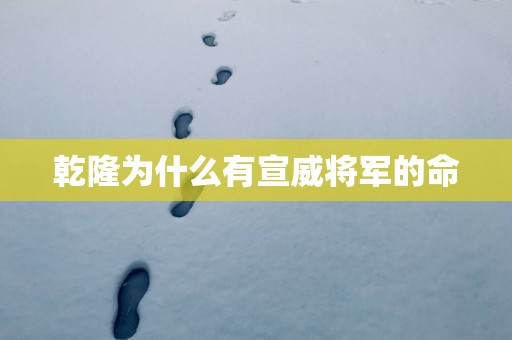 乾隆为什么有宣威将军的命