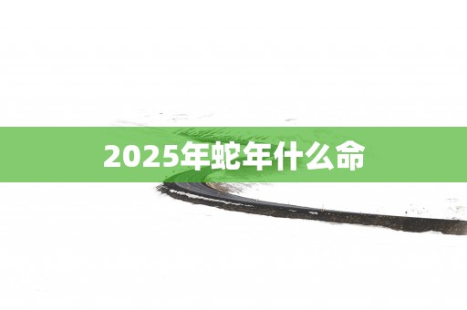 2025年蛇年什么命