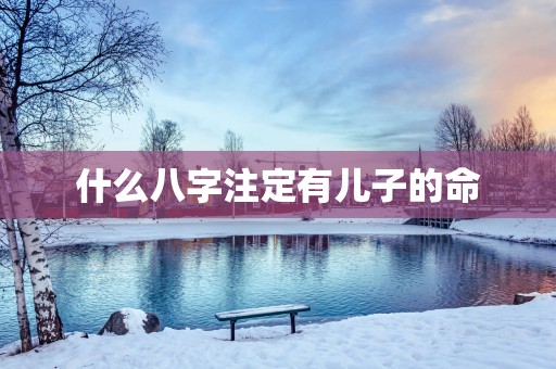 什么八字注定有儿子的命