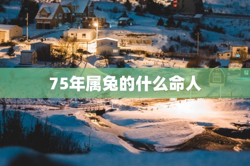 75年属兔的什么命人