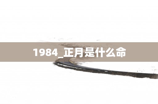 1984_正月是什么命
