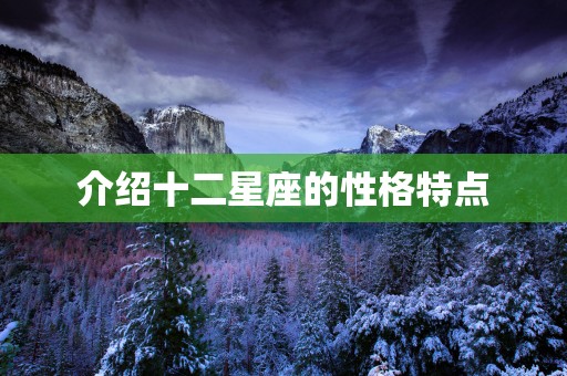 介绍十二星座的性格特点