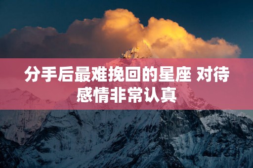 分手后最难挽回的星座 对待感情非常认真