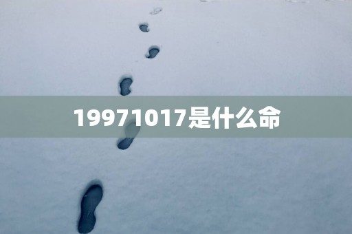 19971017是什么命