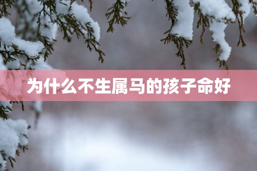 为什么不生属马的孩子命好