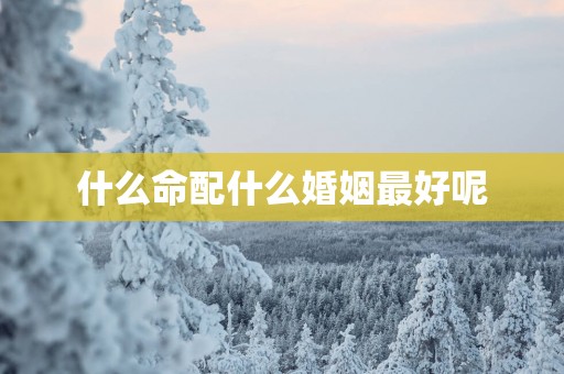 什么命配什么婚姻最好呢
