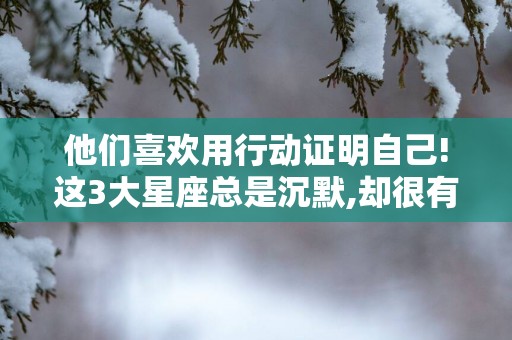 他们喜欢用行动证明自己!这3大星座总是沉默,却很有魄力!