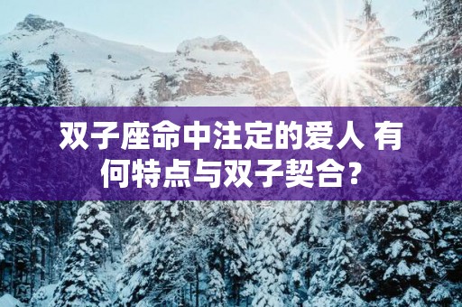 双子座命中注定的爱人 有何特点与双子契合？