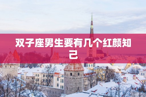 双子座男生要有几个红颜知己