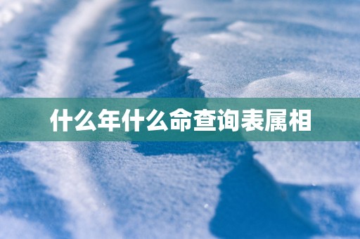 什么年什么命查询表属相